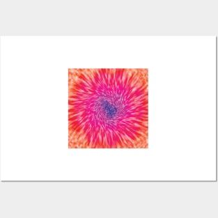 Blue, pink, and orange tie dye circle Posters and Art